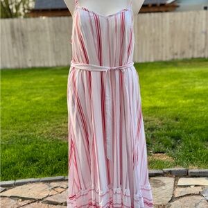 Torrid Red and White Striped Maxi Dress